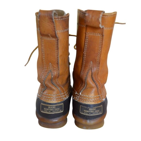 LL Bean Women Bean Boots Size 7 Main Hunting Shoe Outdoor Gorpcore Brown Leather - Picture 5 of 11